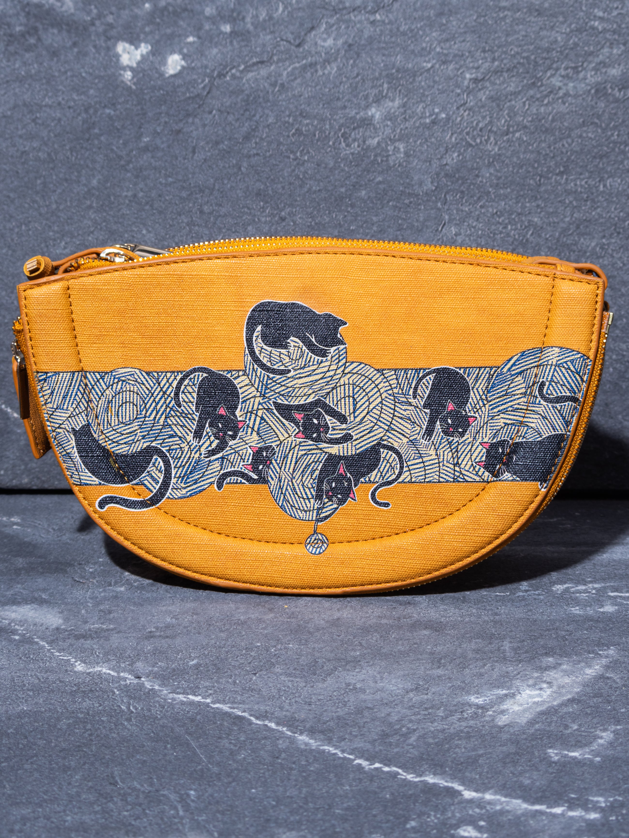 The Knitty Kitties Half Moon Sling Bag