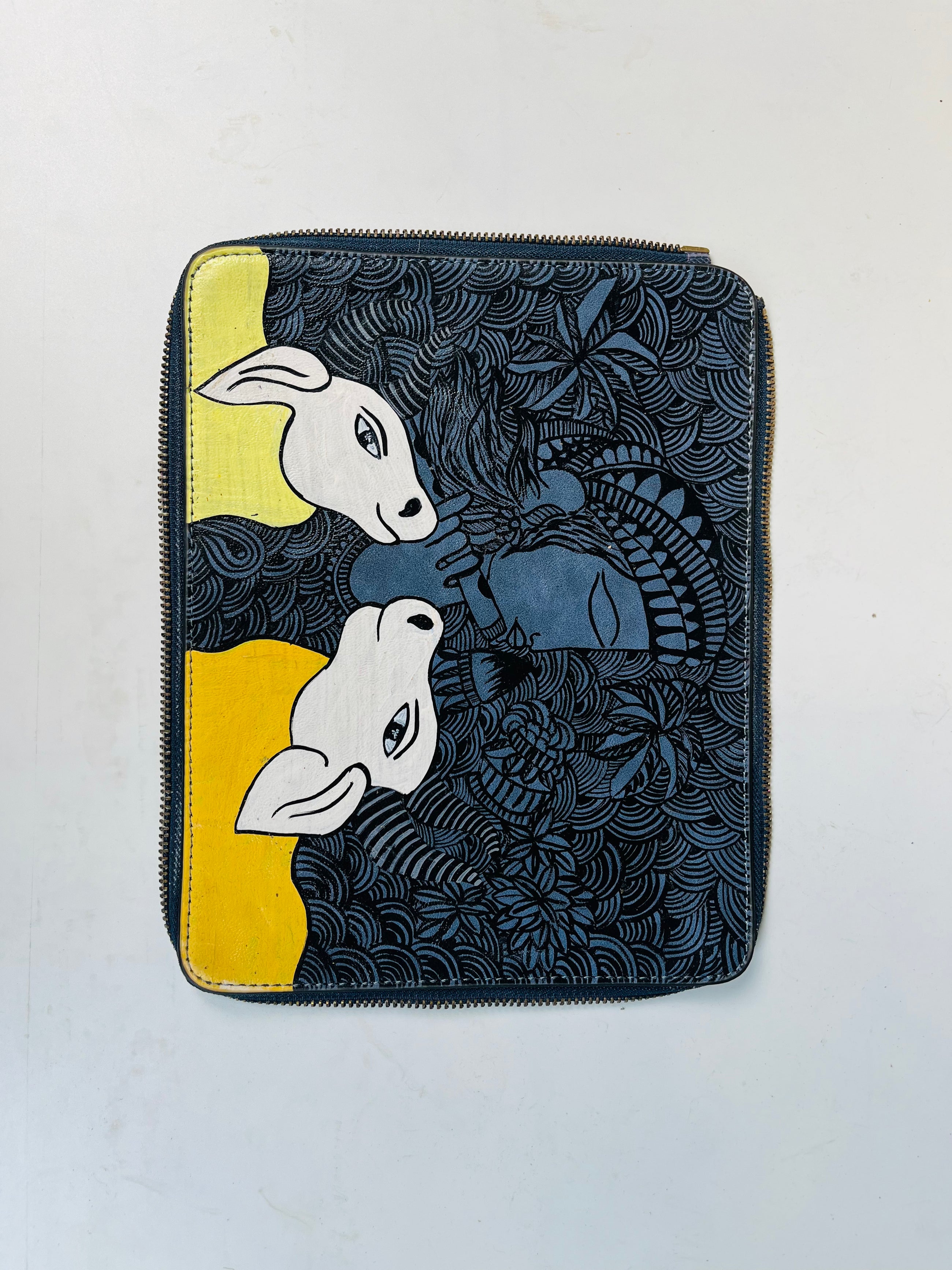 CHARCOAL GREY CONTEMPORARY CALVES CHANGEABLE FLAPS (Does not include bag)