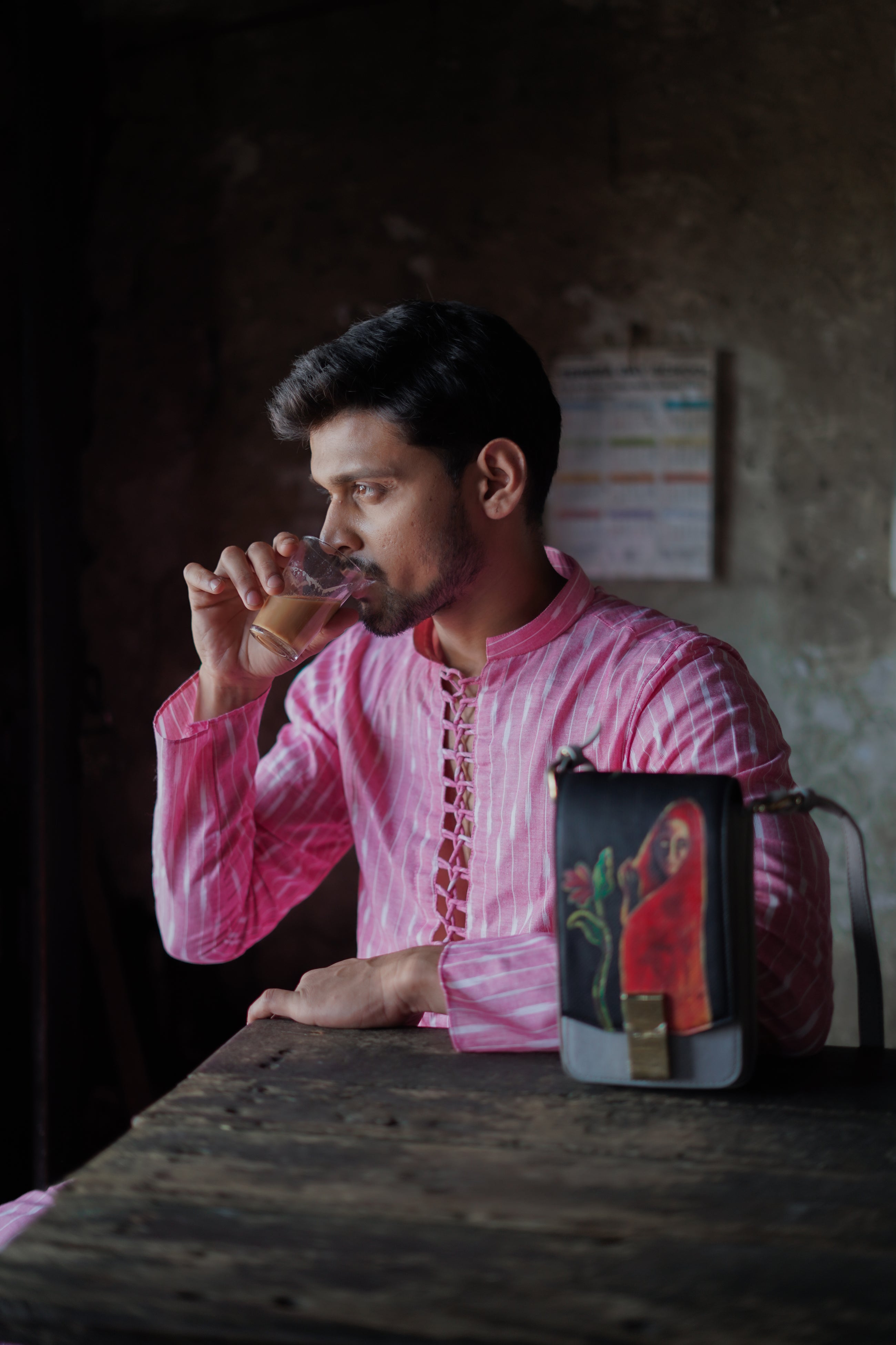 रसा Kalankini Telephone Sling Bag (HAND-PAINTED)