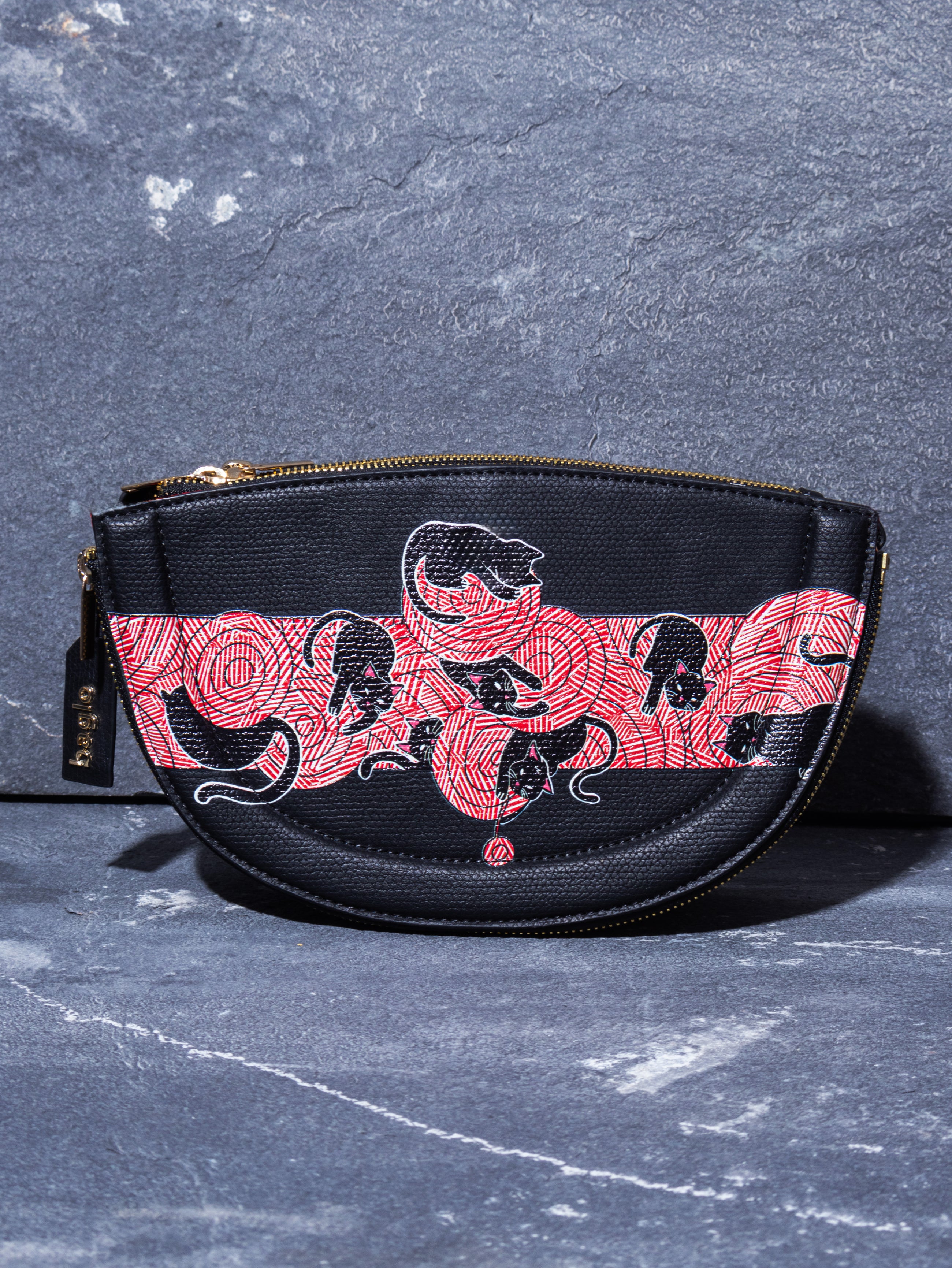 The Knitty Kitties Half Moon Sling Bag