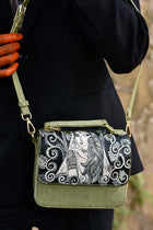 रसा Monochrome Satchel Bag (HAND-PAINTED)