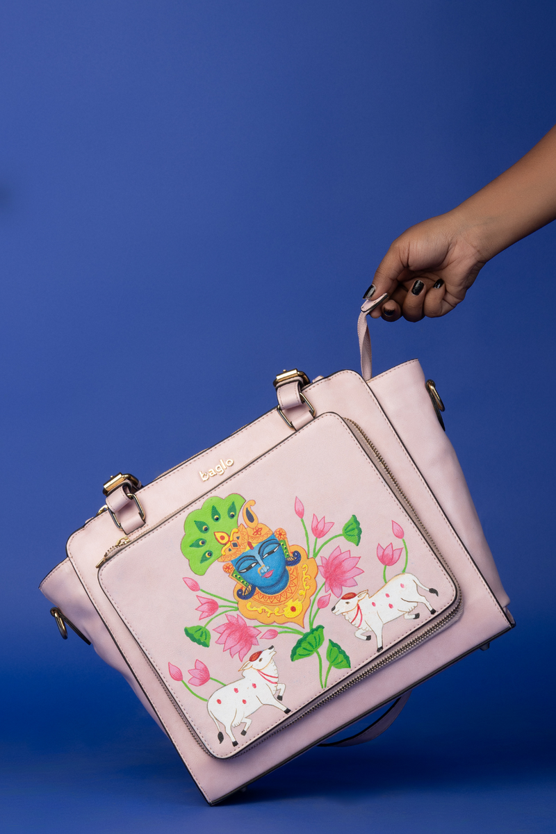 कला Snow Pink (Pichwai Shrinathji) Everyday Essential Shoulder Bag (PRE ORDER)