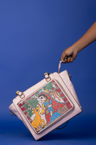 कला Snow Pink (Madhubani Radha) Everyday Essential Shoulder Bag (PRE ORDER)