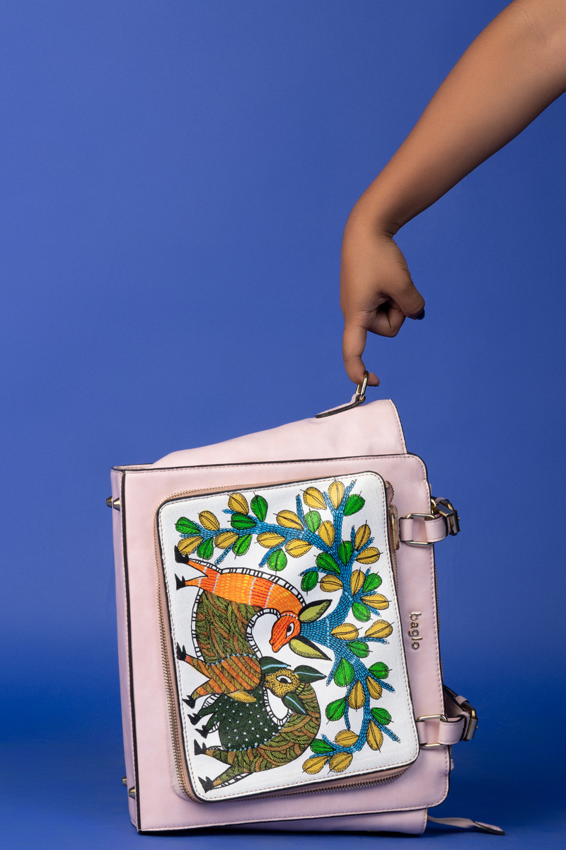 कला Snow Pink (Gondh Deer) Everyday Essential Shoulder Bag (PRE ORDER)