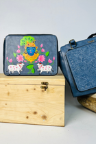 CHARCOAL GREY PICHWAI SHRINATHJI CHANGEABLE FLAPS (Does not include bag)