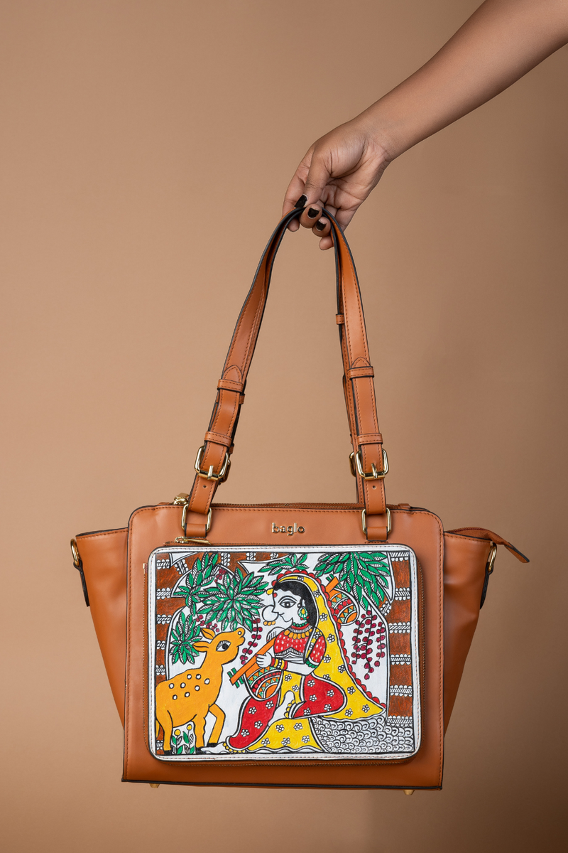 कला Tan (Madhubani Radha) Everyday Essential Shoulder Bag