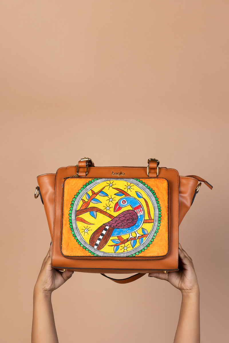 कला Tan (Madhubani Moor) Everyday Essential Shoulder Bag