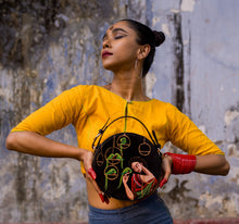 रसा Uran Toli Round Sling Bag (HAND-PAINTED)