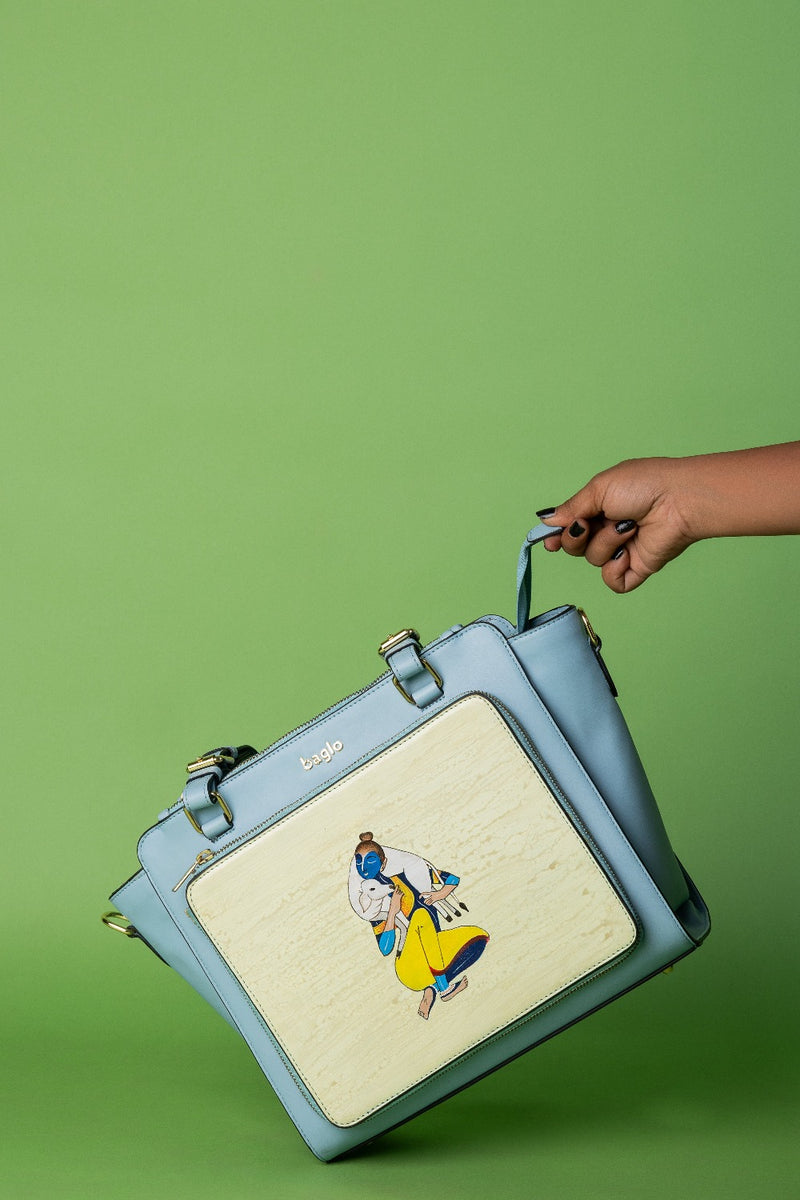 कला Powder Blue (Contemporary Natwar) Everyday Essential Shoulder Bag