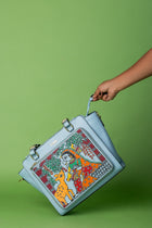 कला Powder Blue (Madhubani Radha) Everyday Essential Shoulder Bag
