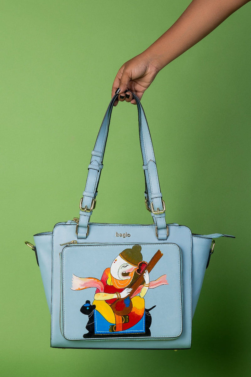 कला Powder Blue (Abstract Ganesh) Everyday Essential Shoulder Bag