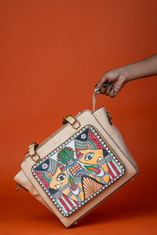 कला Beige (Madhubani Elephant) Everyday Essential Shoulder Bag (PRE ORDER)