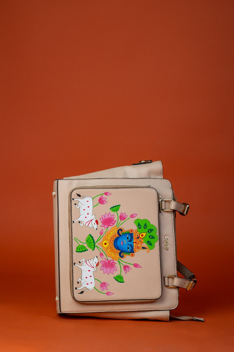 कला Beige (Pichwai Shrinathji) Everyday Essential Shoulder Bag (PRE ORDER)