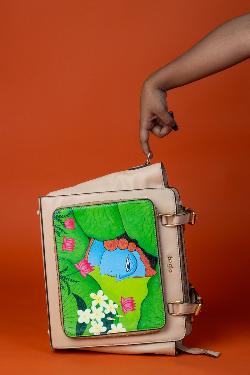 कला Beige (Contemporary Krishna) Everyday Essential Shoulder Bag (PRE ORDER)
