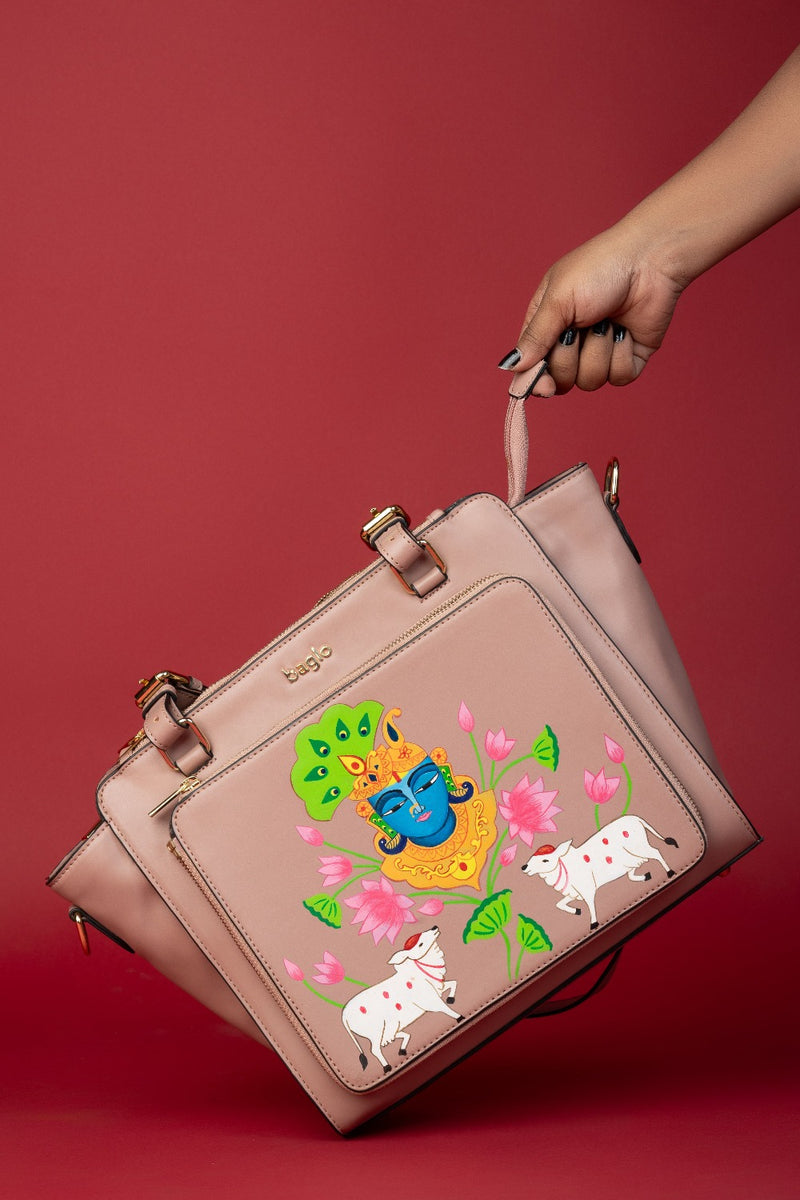 CHAMPAGNE PICHWAI SHRINATHJI CHANGEABLE FLAPS (Does not include bag)