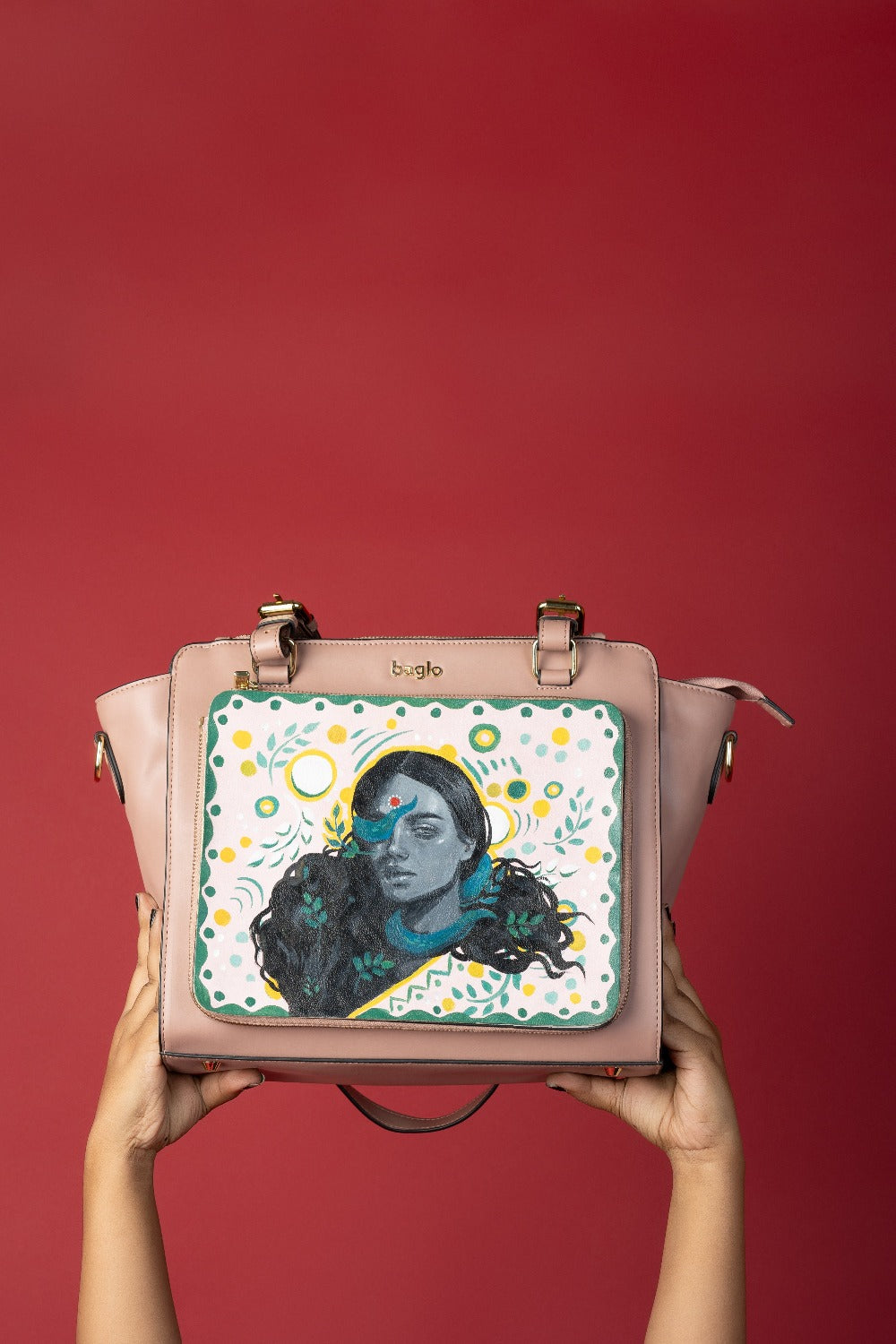 कला Champagne (Abstract Wilderness) Everyday Essential Shoulder Bag (PRE ORDER)