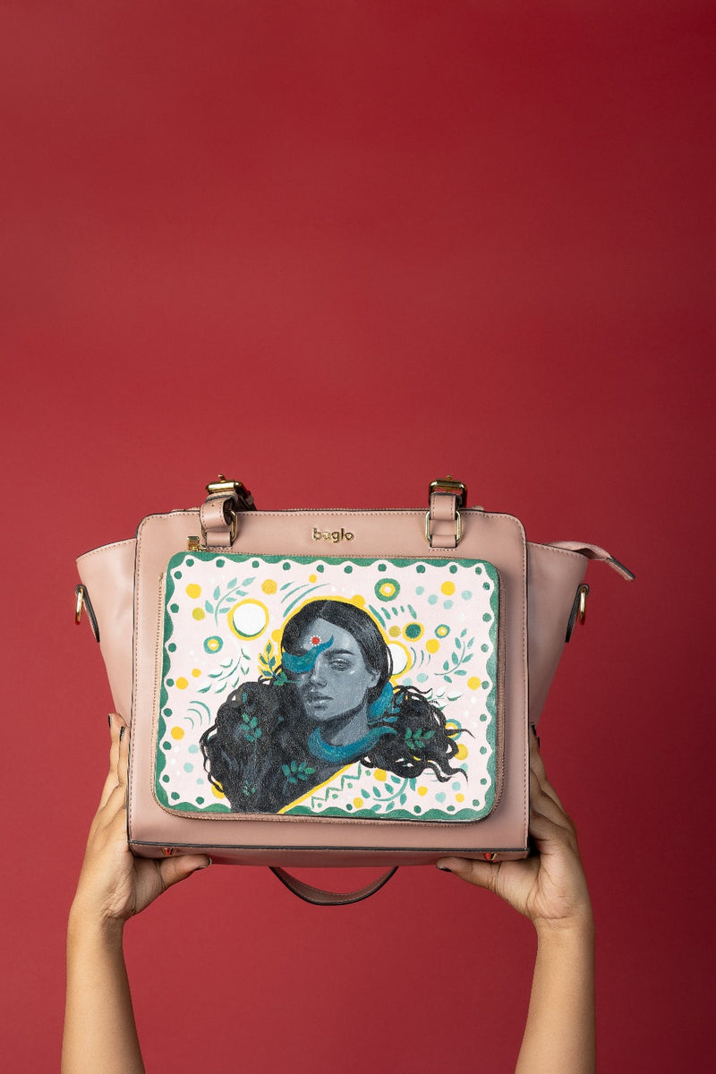 कला Champagne (Abstract Wilderness) Everyday Essential Shoulder Bag (PRE ORDER)