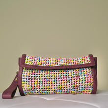 BUNASAA Hand-Woven Clutch Bag - Burgundy