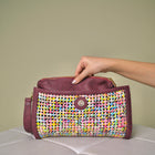 BUNASAA Hand-Woven Clutch Bag - Burgundy