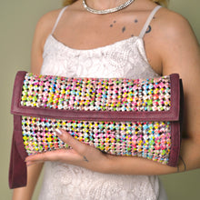 BUNASAA Hand-Woven Clutch Bag - Burgundy