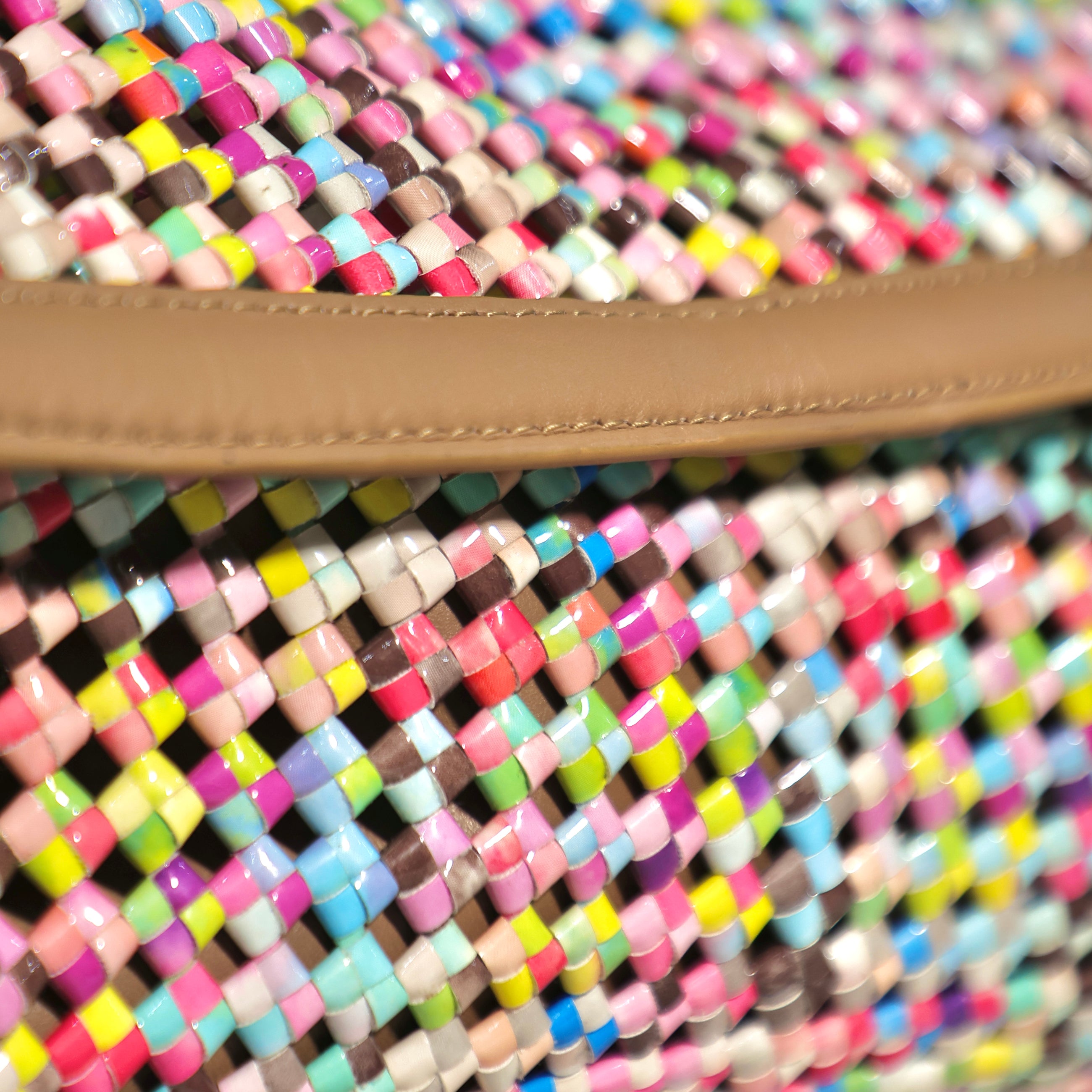 BUNASAA Hand-Woven Clutch Bag - Beige