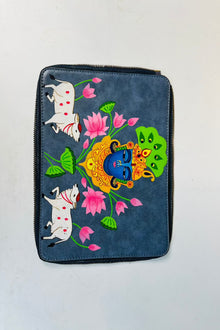 CHARCOAL GREY PICHWAI SHRINATHJI CHANGEABLE FLAPS (Does not include bag)