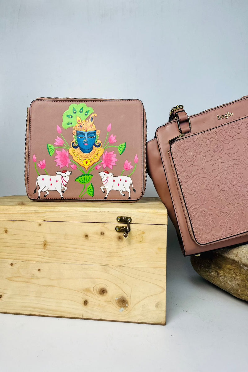 CHAMPAGNE PICHWAI SHRINATHJI CHANGEABLE FLAPS (Does not include bag)