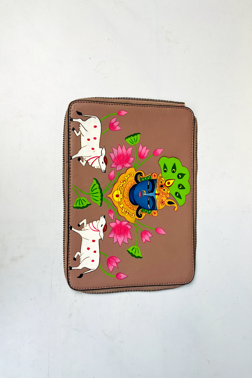 CHAMPAGNE PICHWAI SHRINATHJI CHANGEABLE FLAPS (Does not include bag)