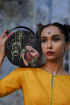 रसा Uran Toli Round Sling Bag (HAND-PAINTED)