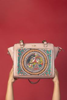 कला Champagne (Madhubani Kingdom) Everyday Essential Shoulder Bag (PRE ORDER)