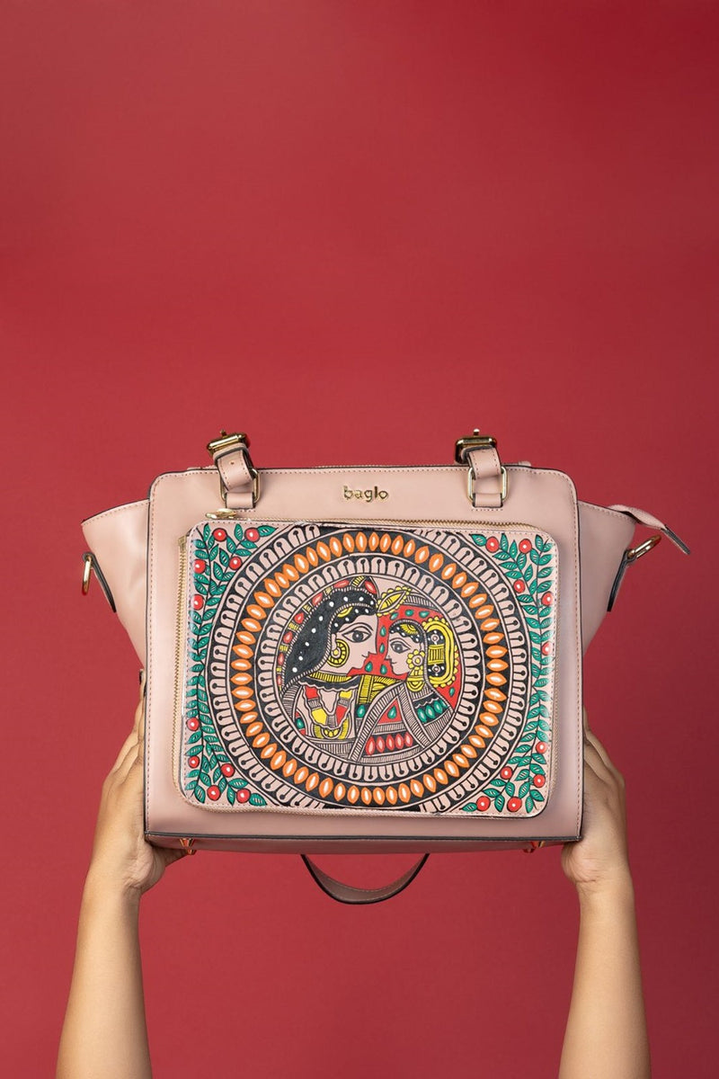 कला Champagne (Madhubani Kingdom) Everyday Essential Shoulder Bag (PRE ORDER)